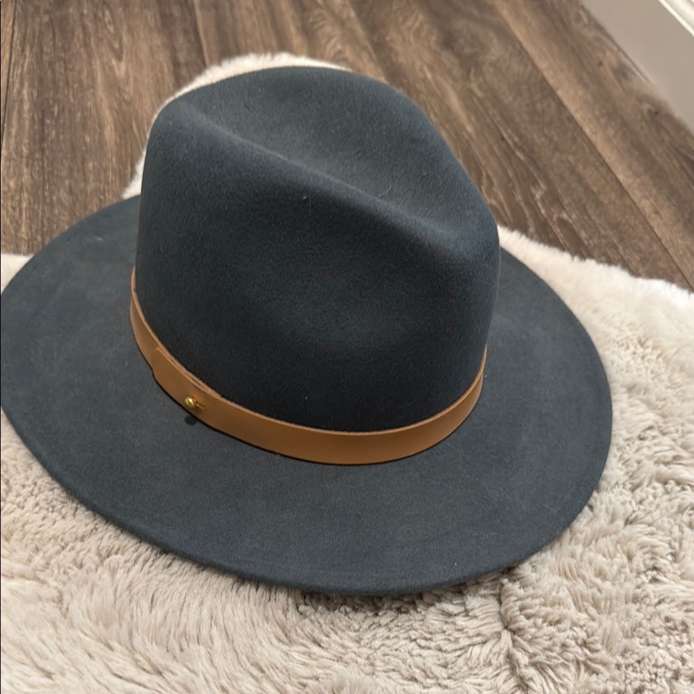 Stylish Blue Fedora with Tan Band